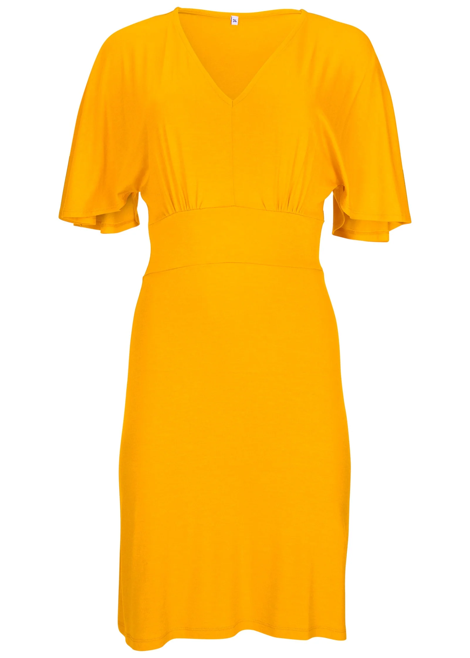 Faux Wrap Dress - Gold - Image 5