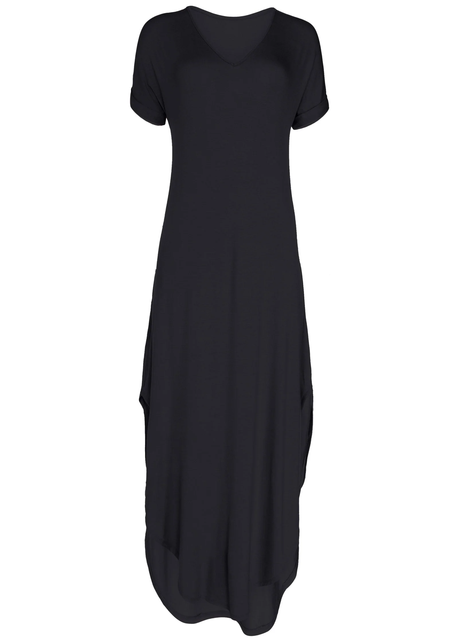 Casual T-Shirt Maxi Dress - Black - Image 5