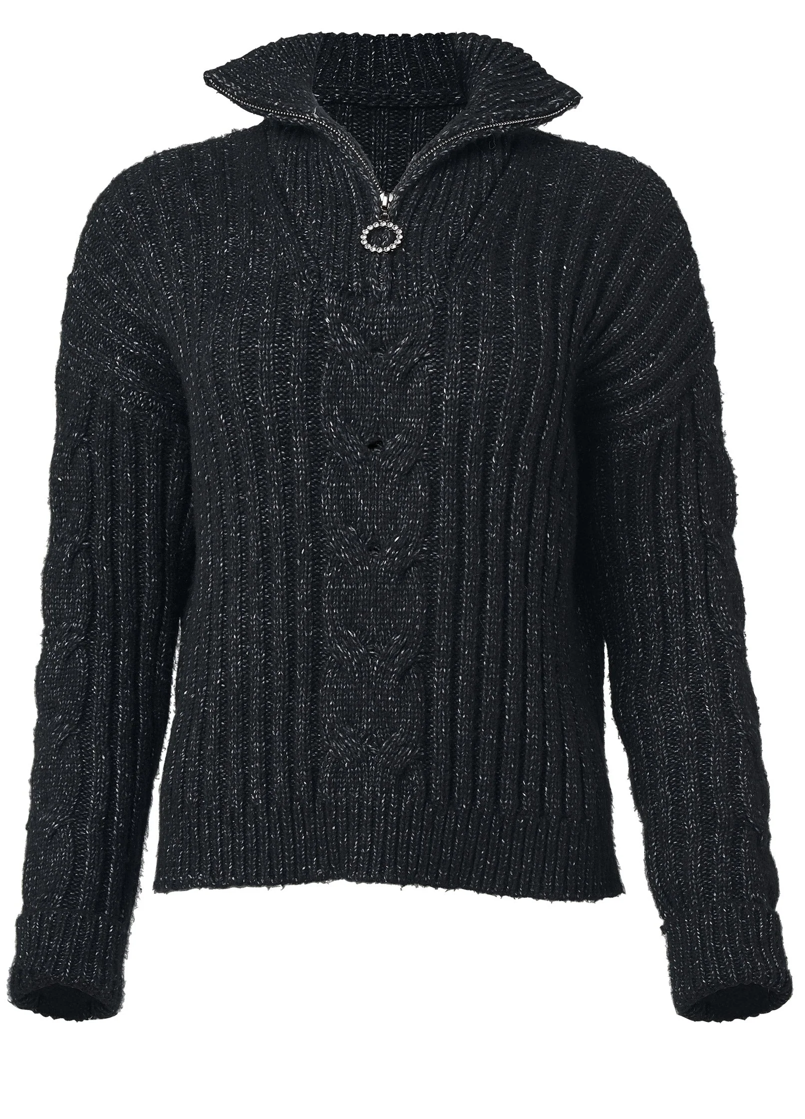 Quarter Zip Sweater - Black - Image 5