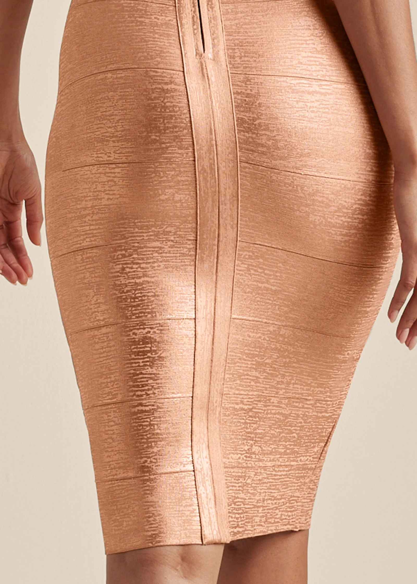 Bandage Mini Dress - Rose Gold - Image 4