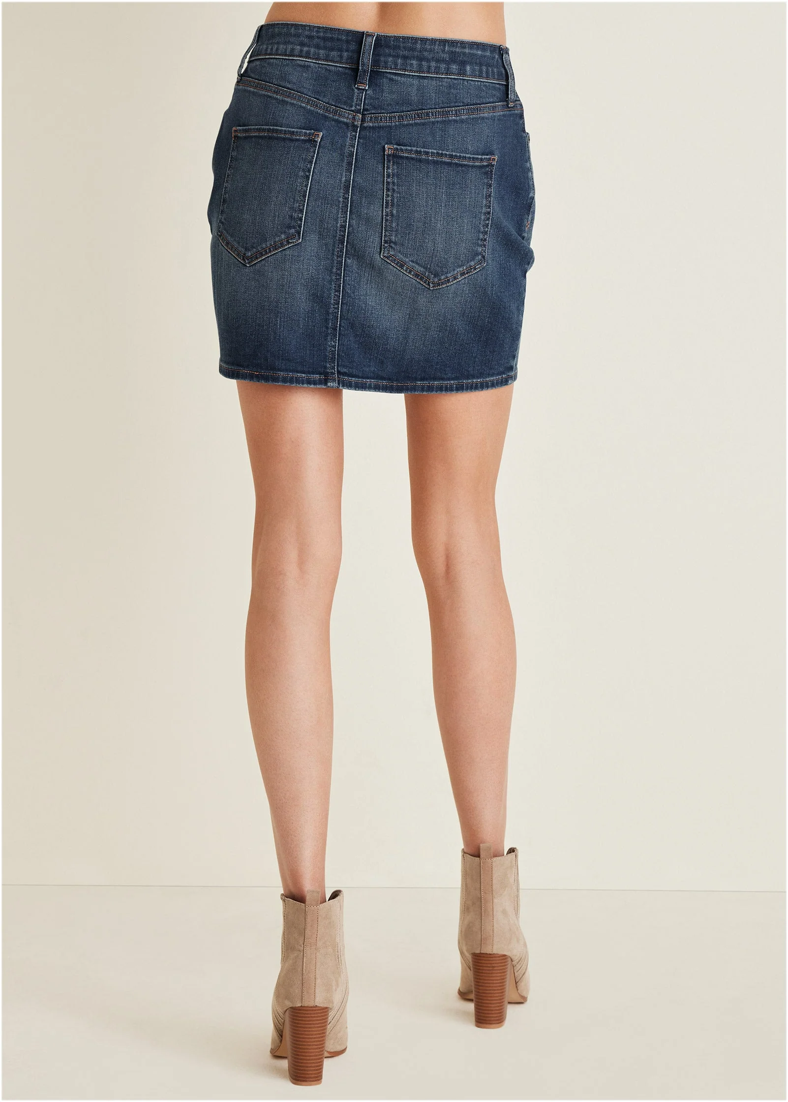 Denim Mini Skirt  - Medium Wash - Image 3