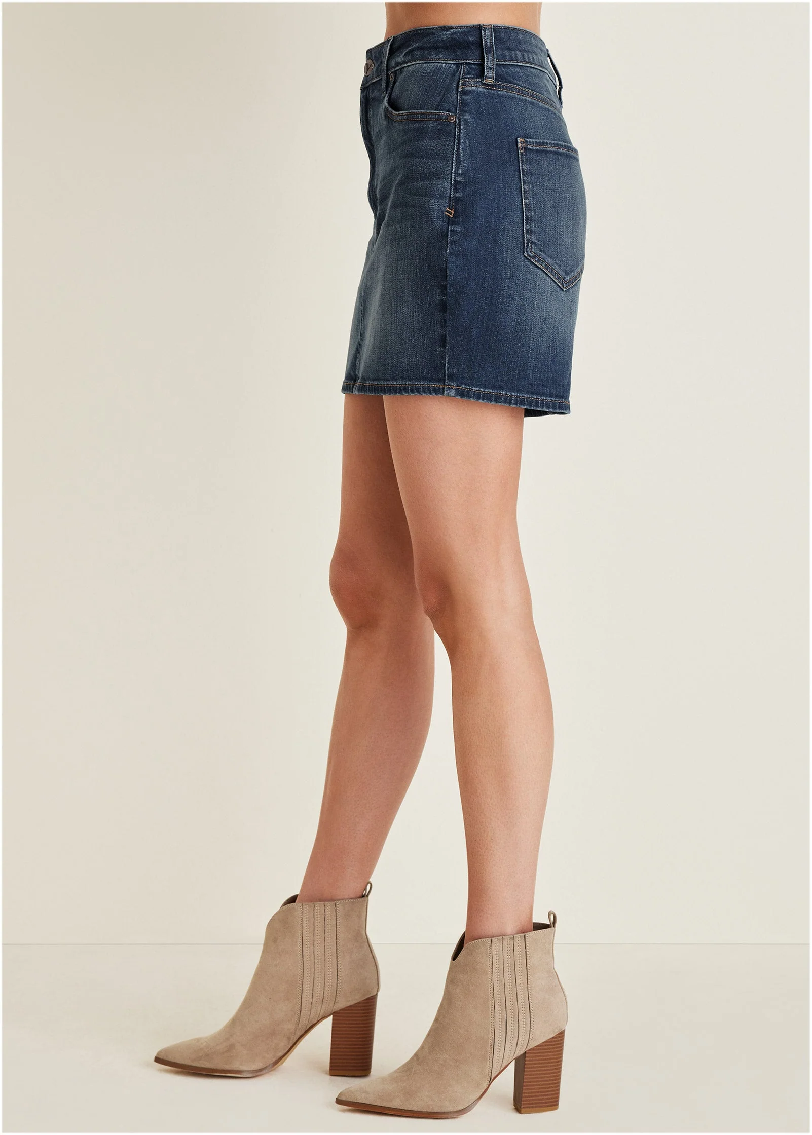 Denim Mini Skirt  - Medium Wash - Image 4