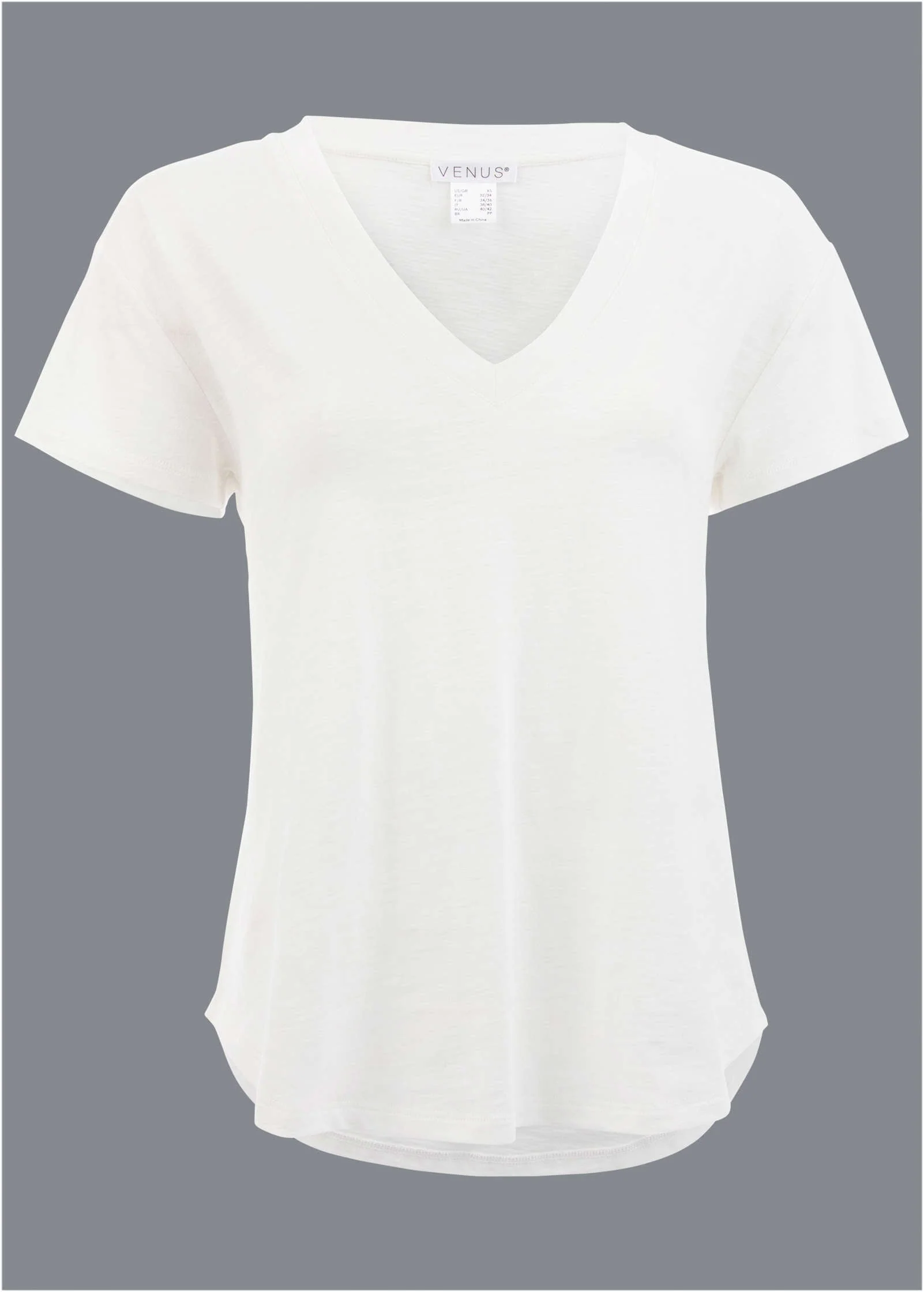 Cotton Slub V-Neck Tee - Cloud Dancer - Image 4