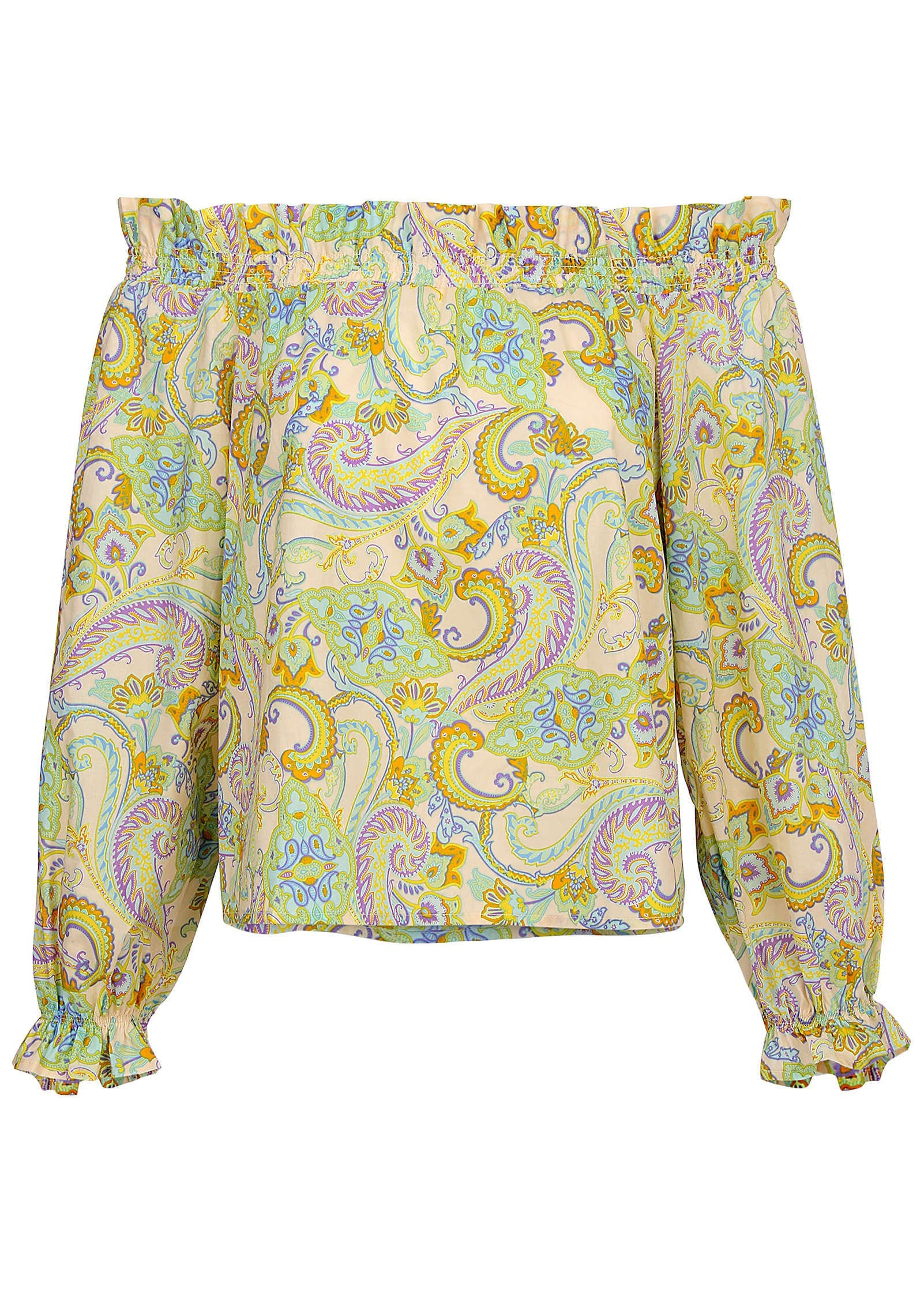 Off-The-Shoulder Top - Candied Shortbread Paisley - Image 5