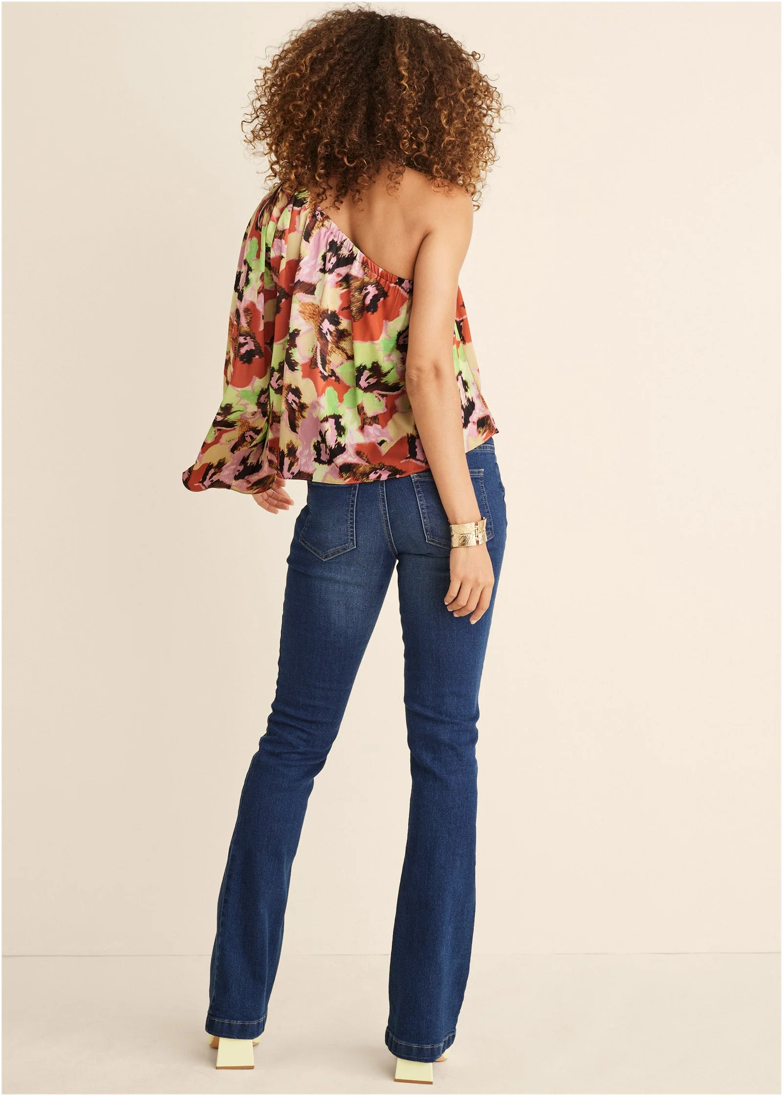 One Shoulder Top - Blurred Bouquet - Image 4