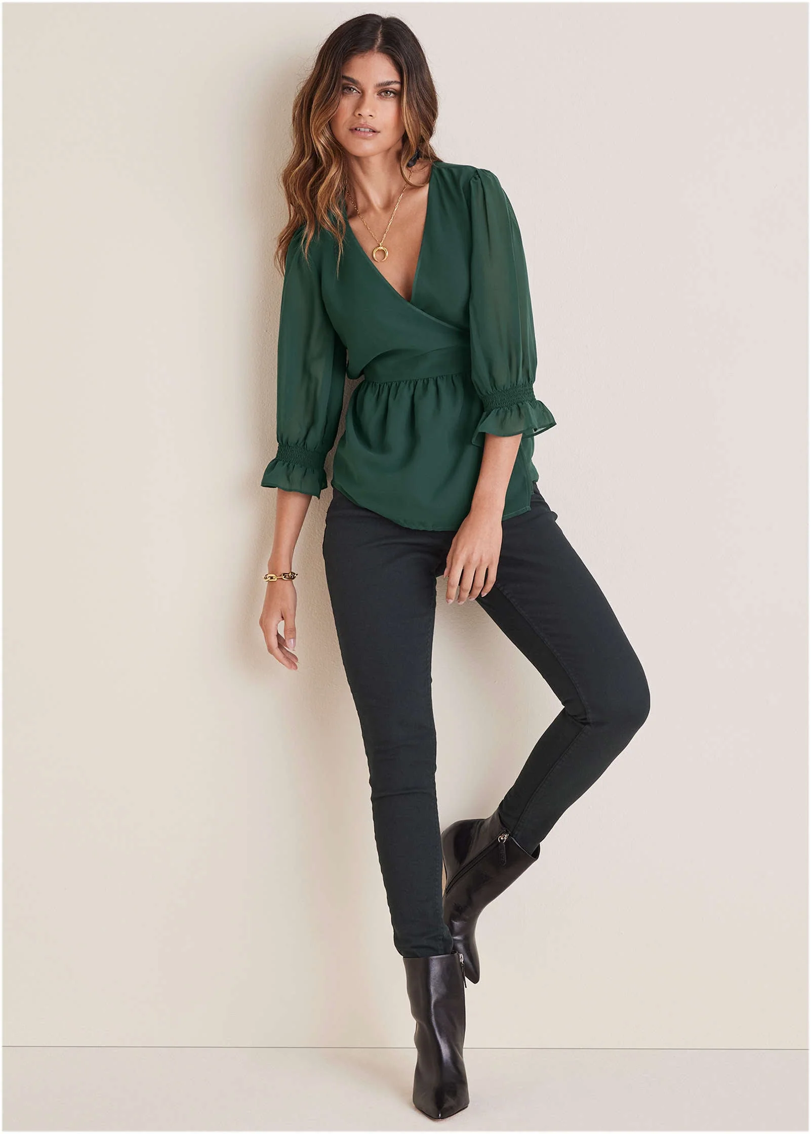 Wrap Tie Blouse - Aventurine - Image 3