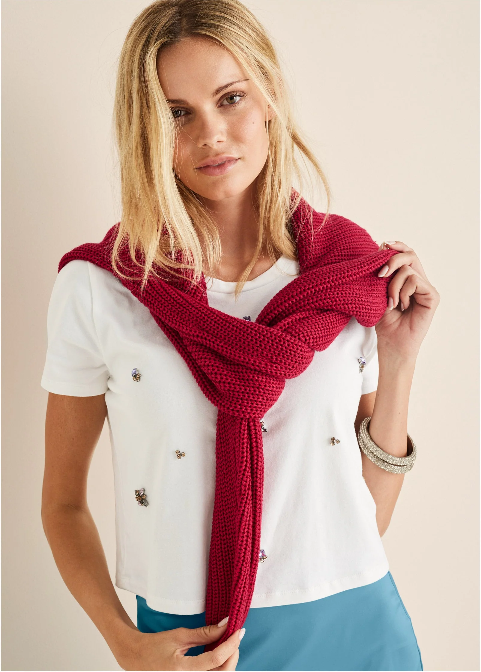 Slub Crew Sweater - Red - Image 7