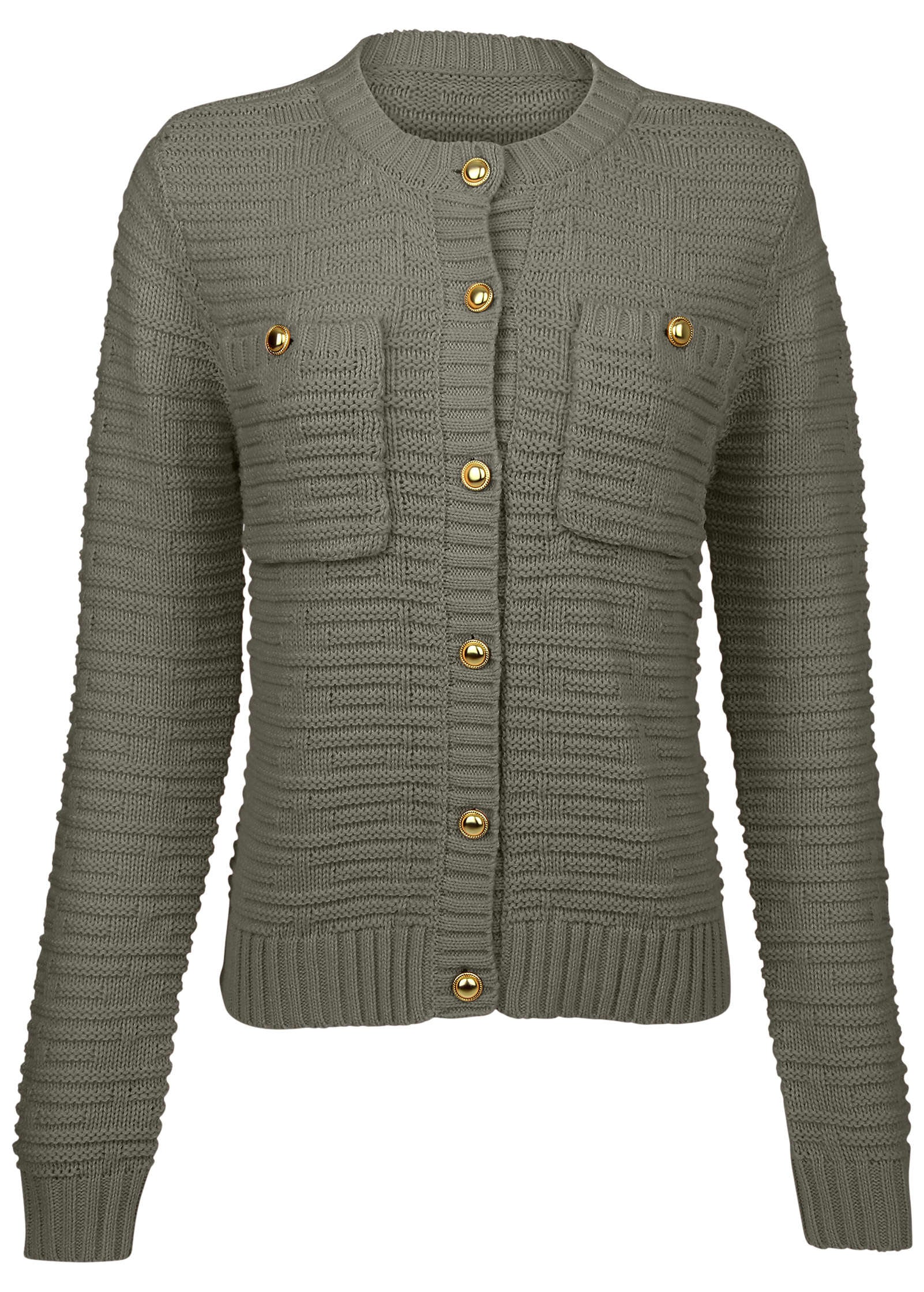 Button Detail Cardigan - Olive - Image 5