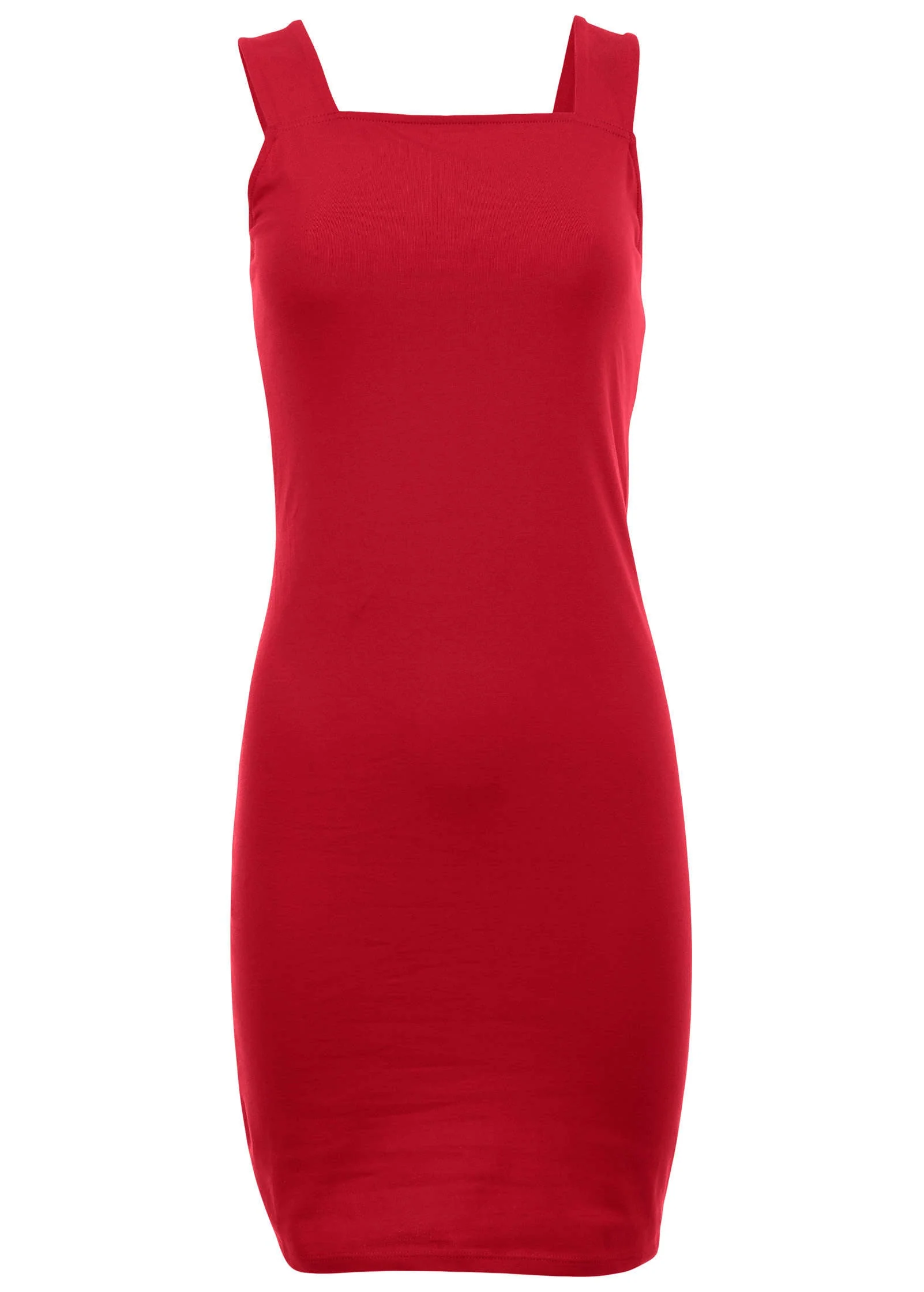 Square Neck Tank Dress - Red - Image 3