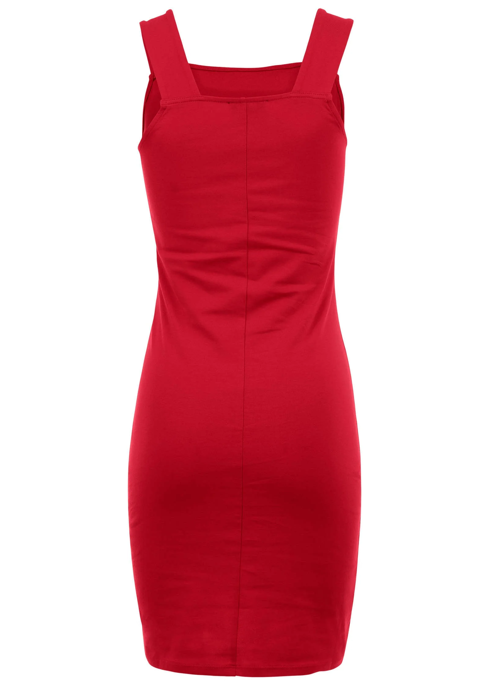 Square Neck Tank Dress - Red - Image 4