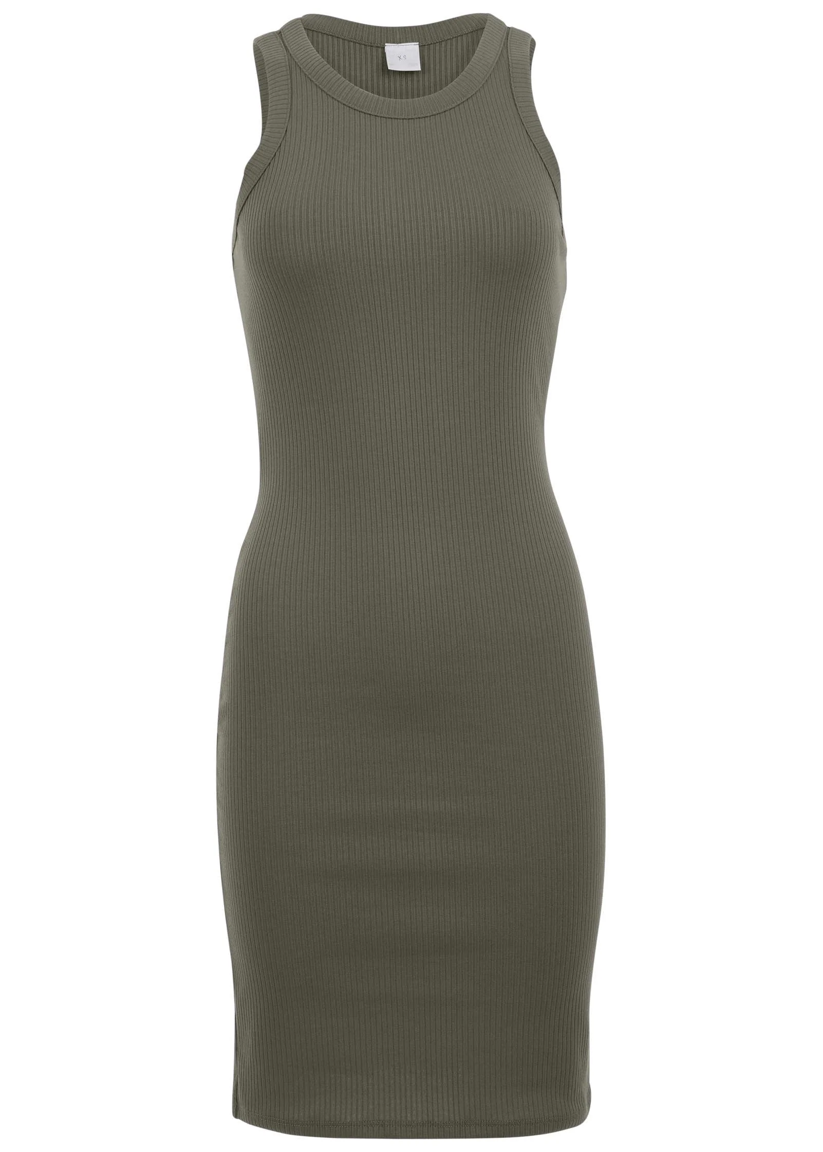 Flexrib Mini Dress - Olive - Image 3