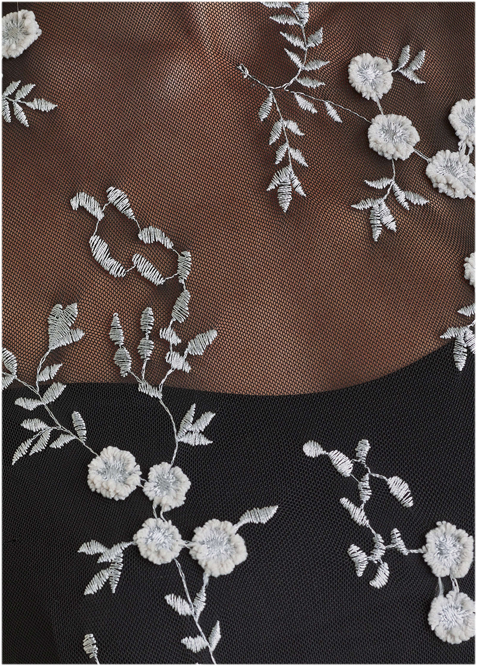 Embroidered Floral Maxi - Jet Black - Image 3