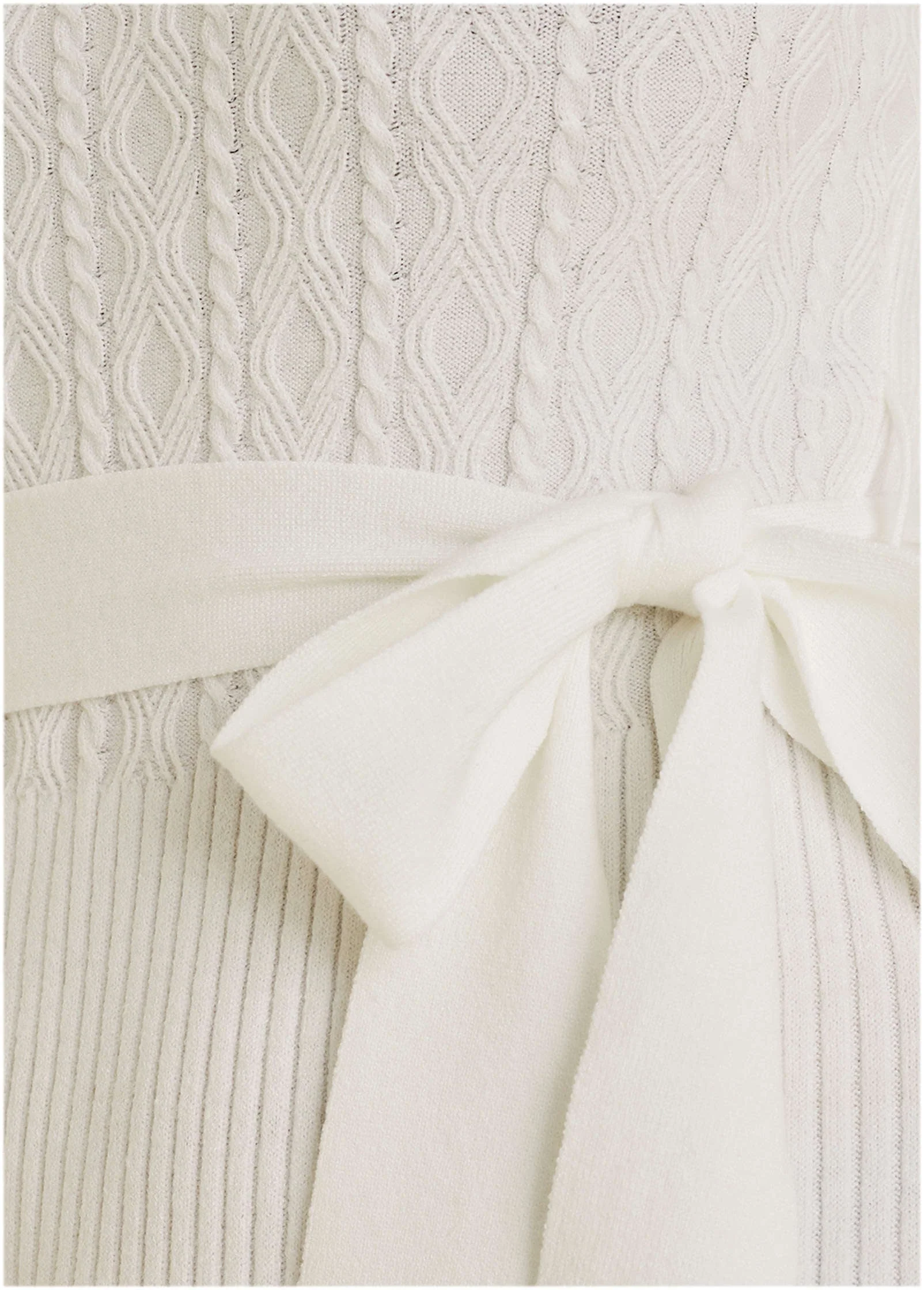 Belted Maxi Sweater Dress - Off White - Image 3