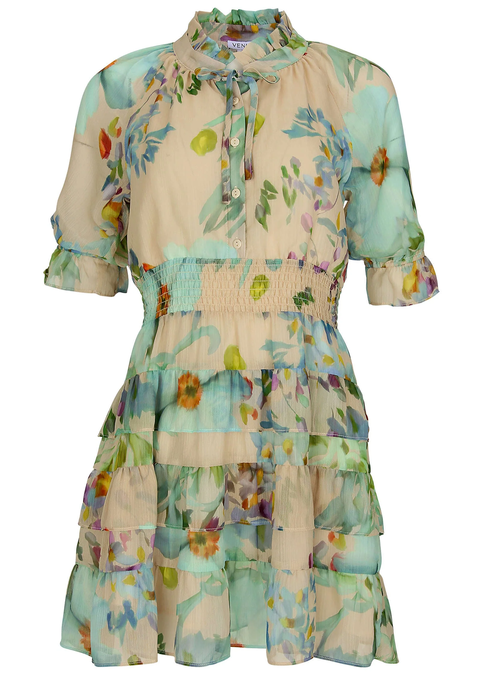 Tiered Ruffle Mini Dress - Coquette Bouquet - Image 5