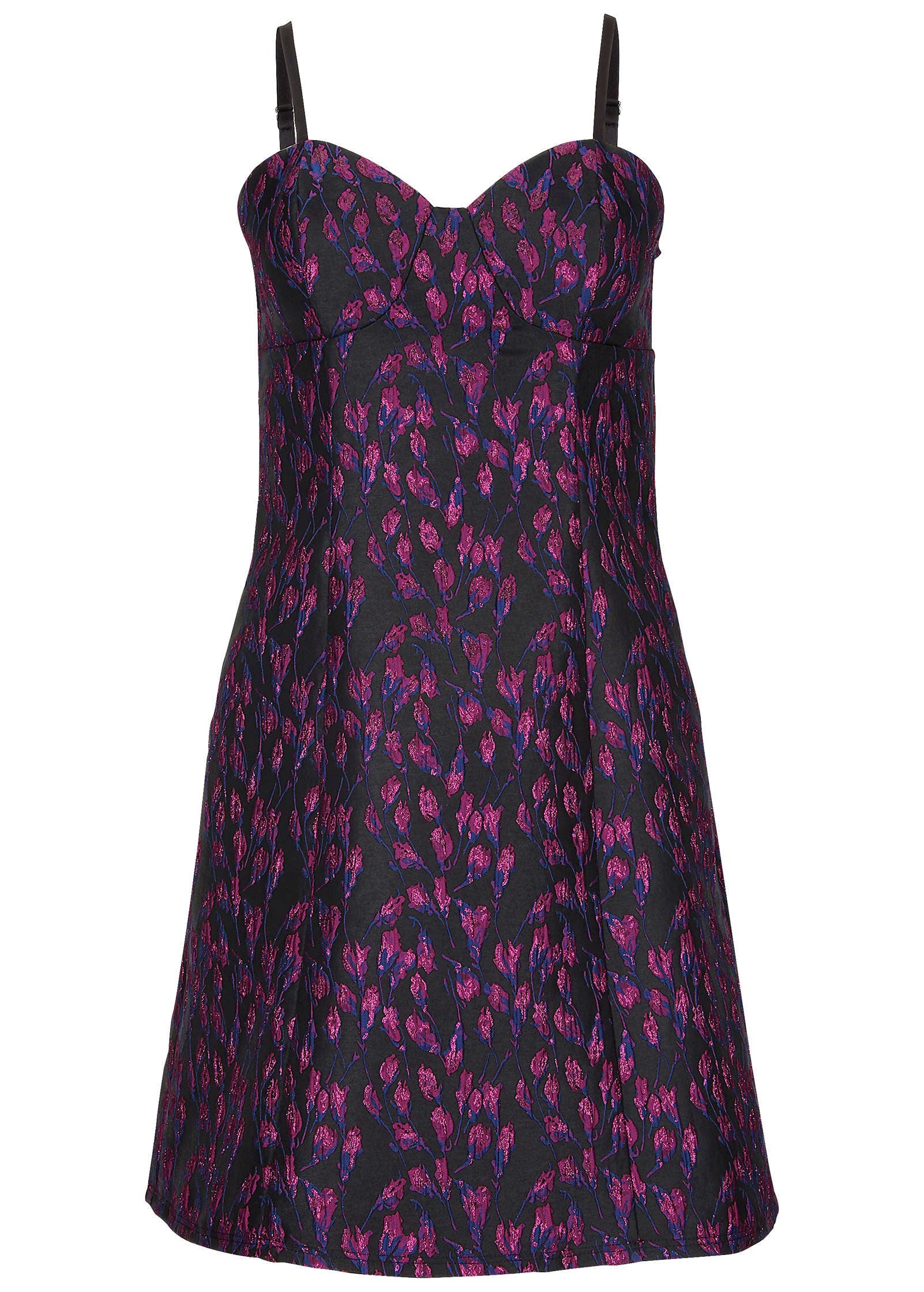 Jacquard A-Line Mini Dress - Blue Multi - Image 5