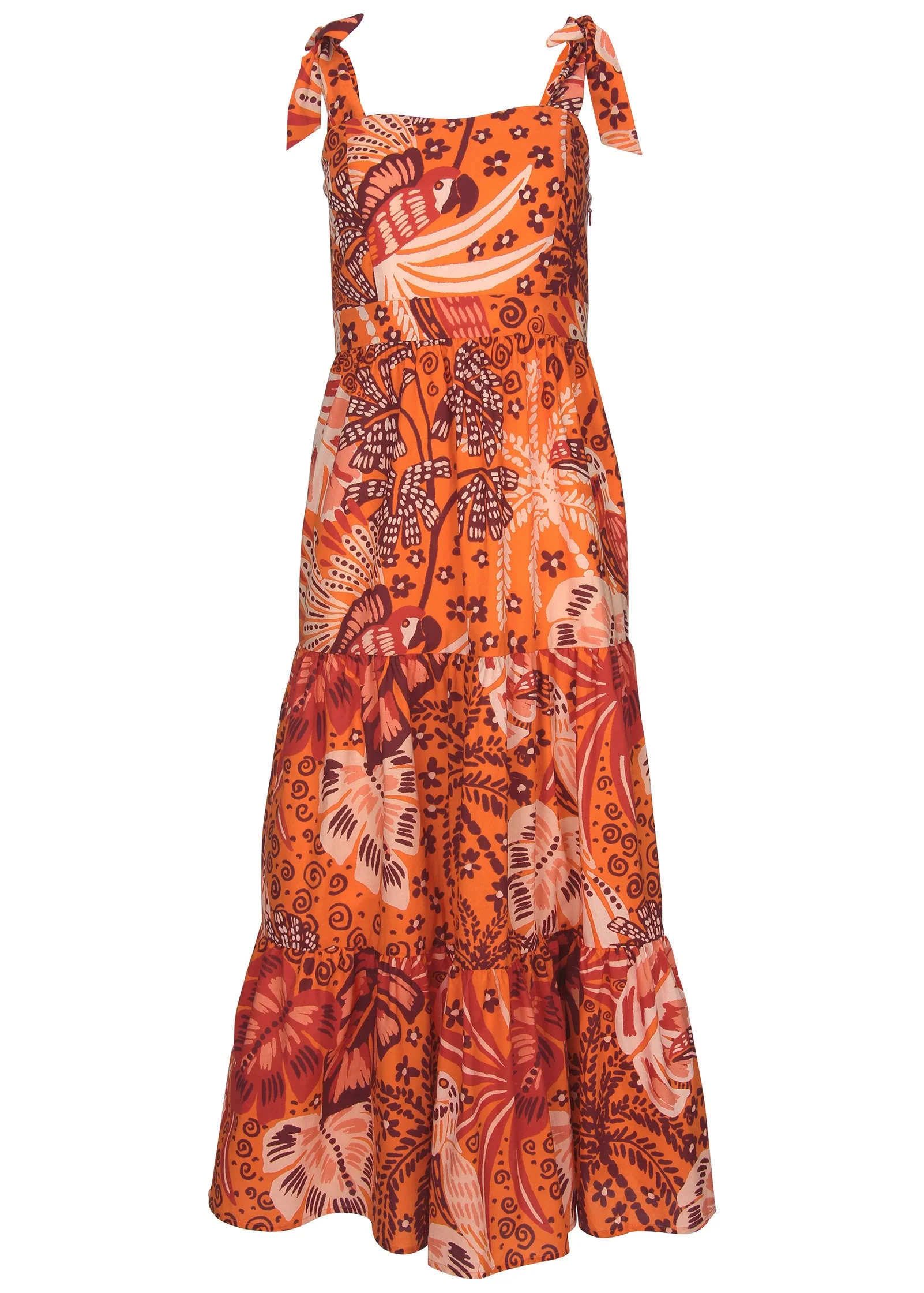 Tiered Maxi Dress - Parrot Palm - Image 3