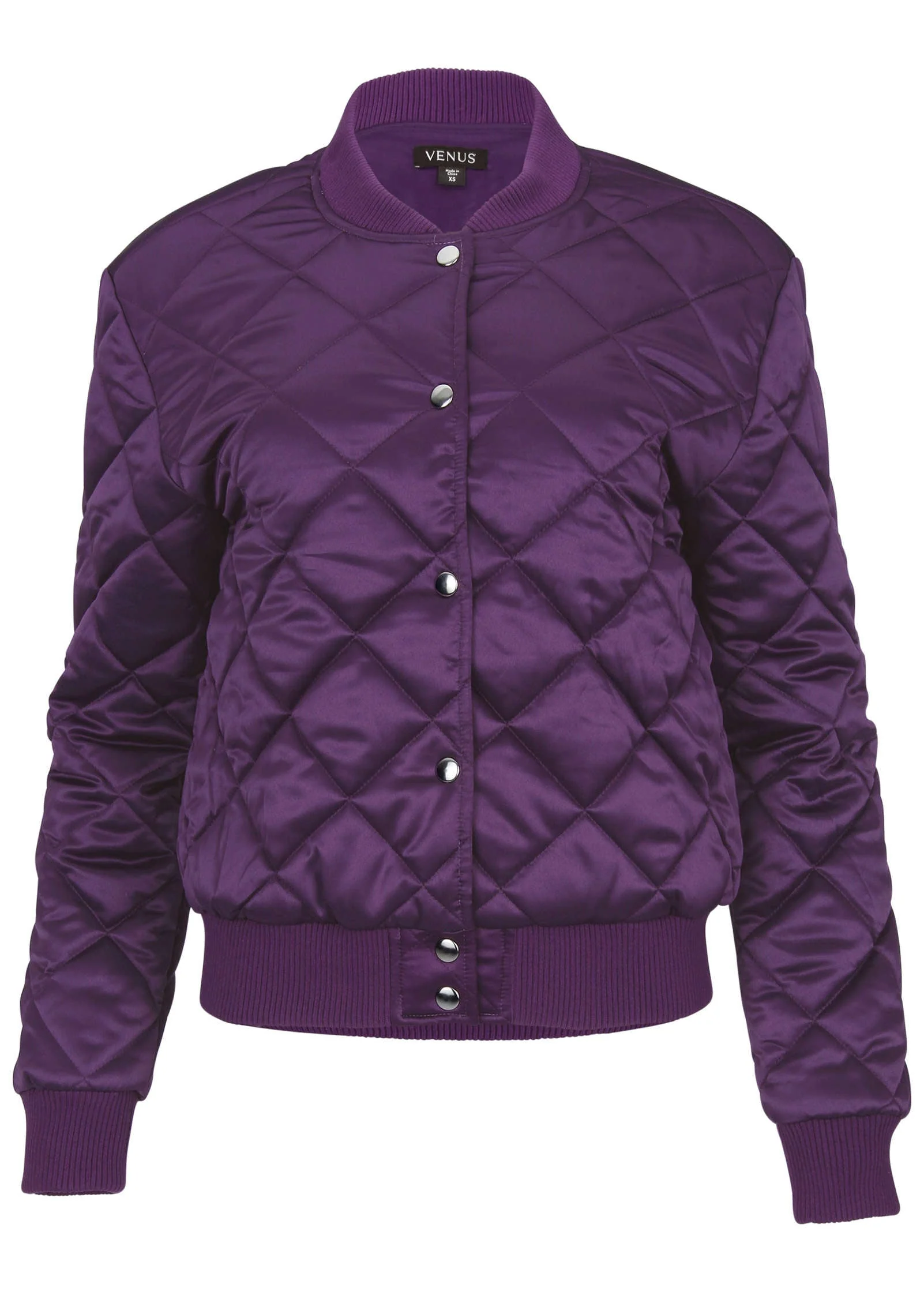 Quilted Bomber - Purple - Image 5