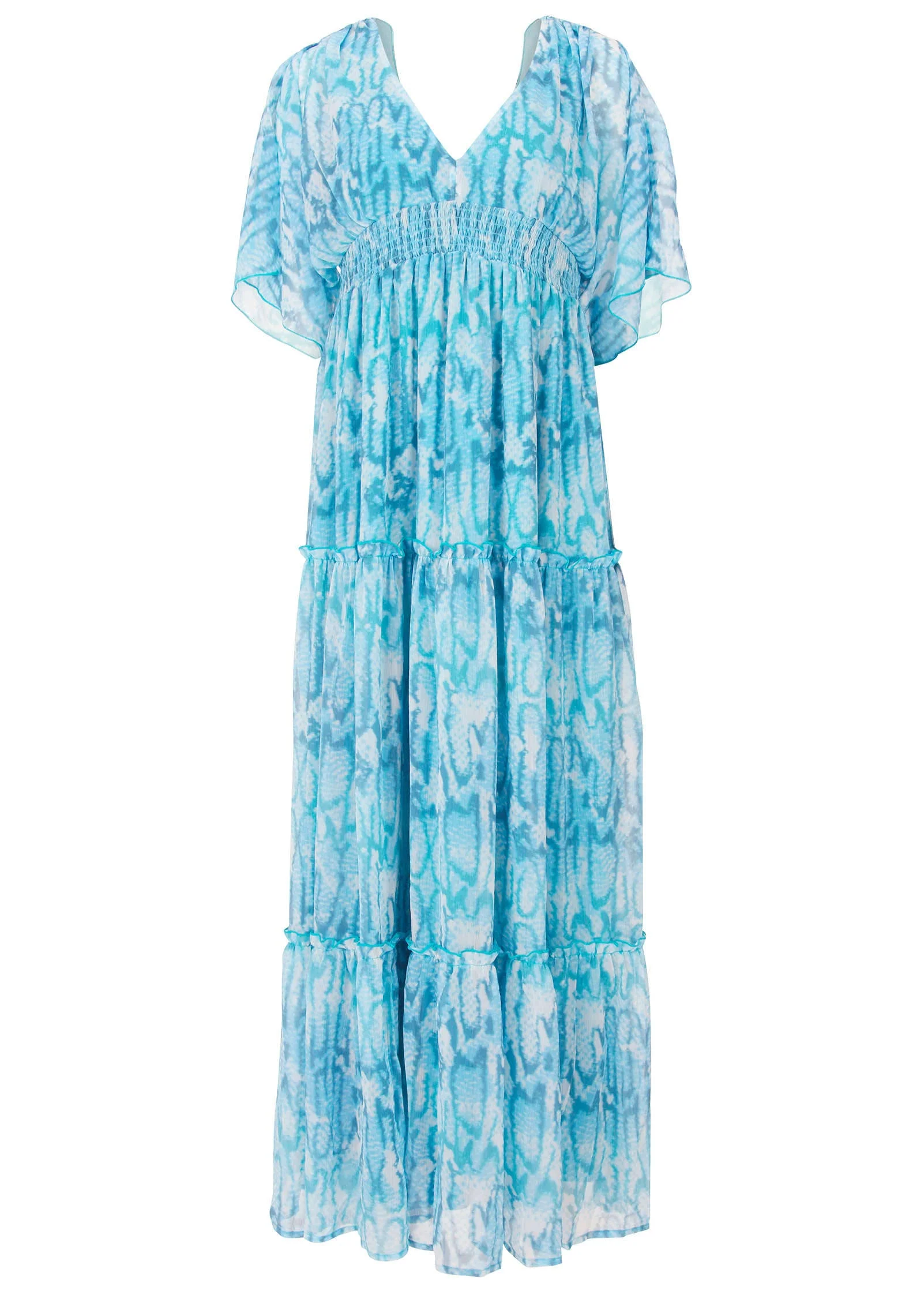 Flutter Sleeve Maxi Dress - Water Snake - Image 3